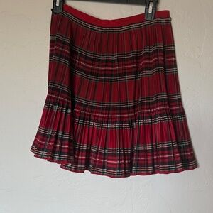 J. Crew Red Plaid Skater Skirt